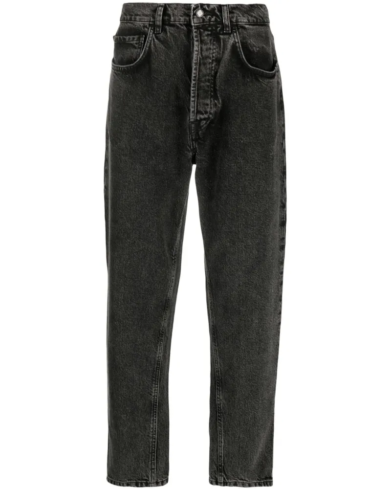 Amish Halbhohe Tapered-Jeans - Schwarz Schwarz