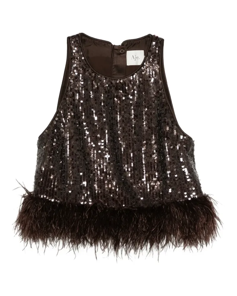 Aje. Elysian sequin top - Braun Braun