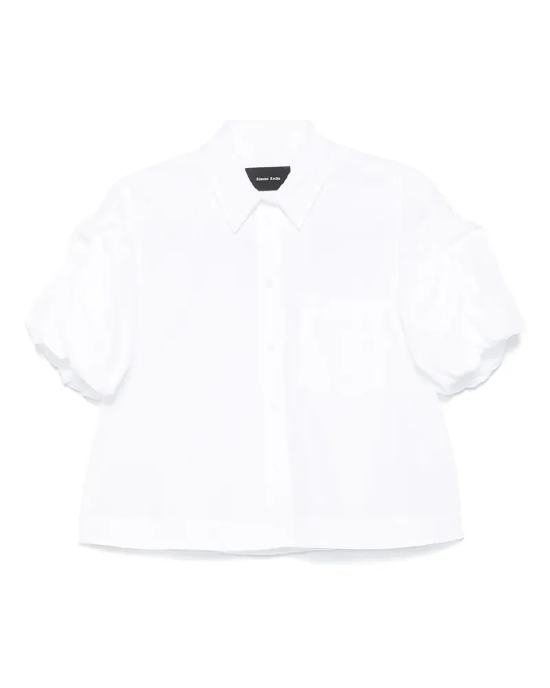Simone Rocha Cropped-Hemd mit Puffärmeln - Weiß Weiß