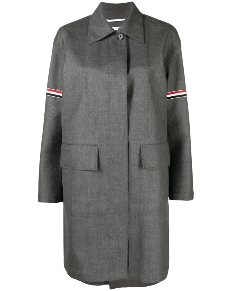 Thom Browne Mantel mit RWB-Streifen - Grau Grau