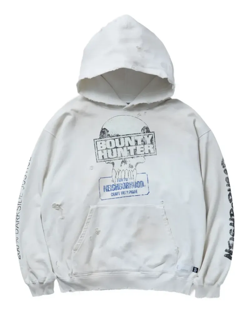 Neighborhood x Bounty Hunter Hoodie mit grafischem Print - Weiß Weiß