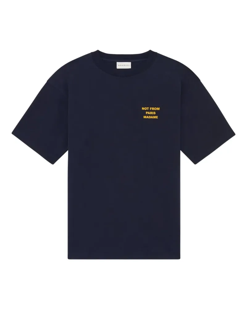 Drôle de Monsieur T-Shirt mit Slogan-Print - Blau Blau