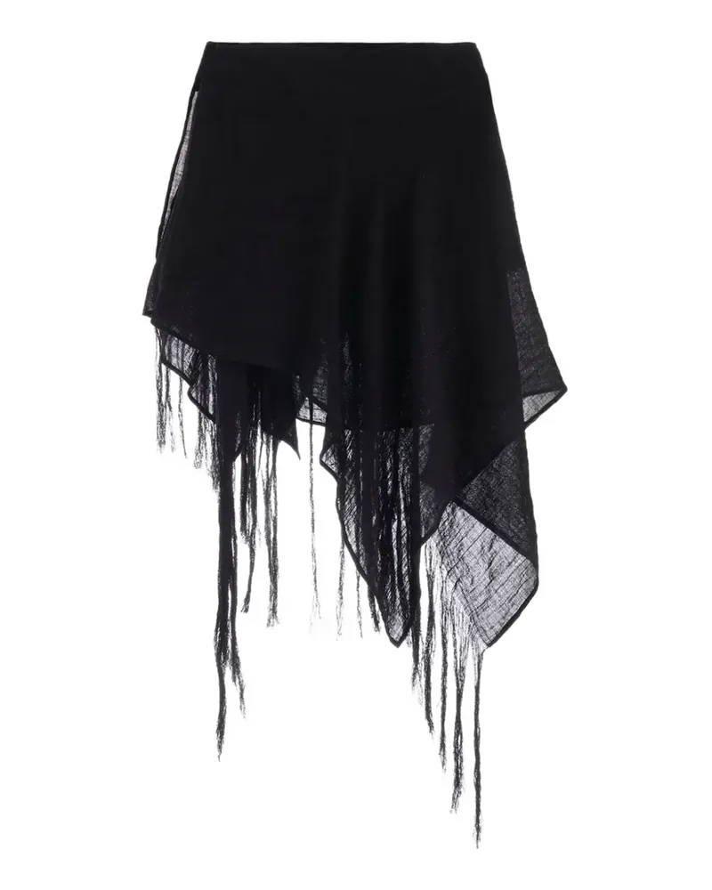 Yohji Yamamoto layered fringe mini skirt - Schwarz Schwarz