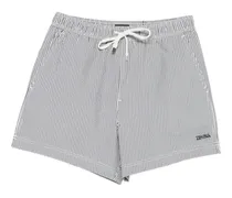 striped swim shorts - Weiß