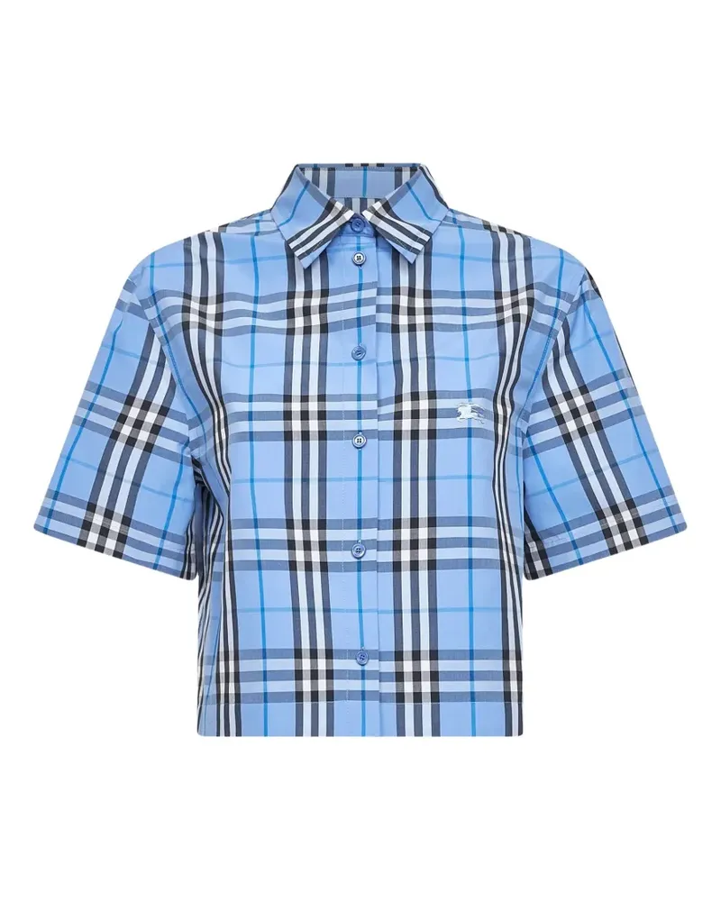 Burberry equestrian knight check-print shirt - Blau Blau