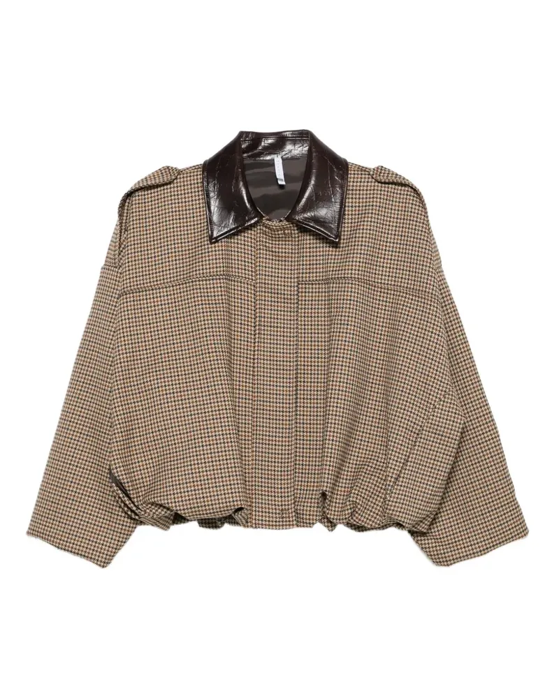 IMPERIAL Jacke mit Hahnentrittmuster und Kontrastkragen - Braun Braun