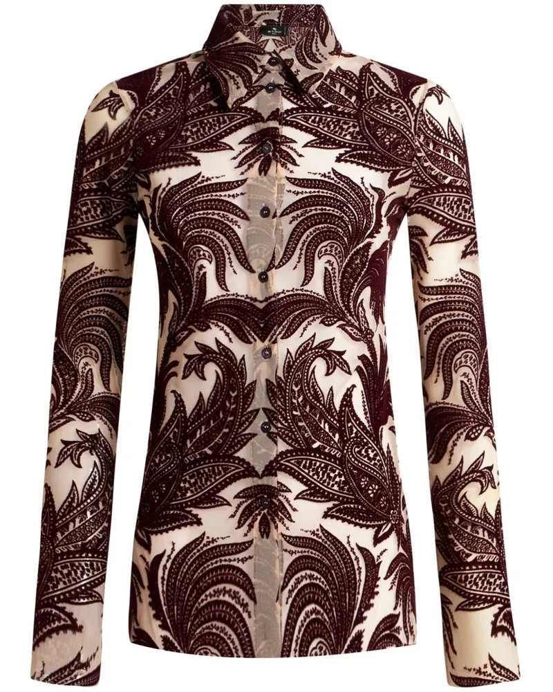 Etro Jacquard-Hemd mit Paisleymuster - Braun Braun
