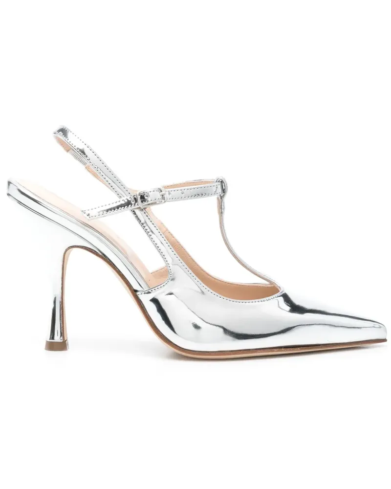 Anna F. Pumps aus Lackleder 95mm - Silber Silber