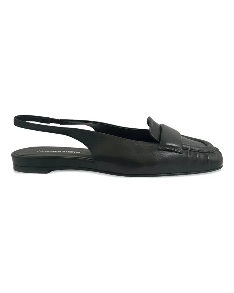 HALMANERA ruched slingback mules - Schwarz Schwarz
