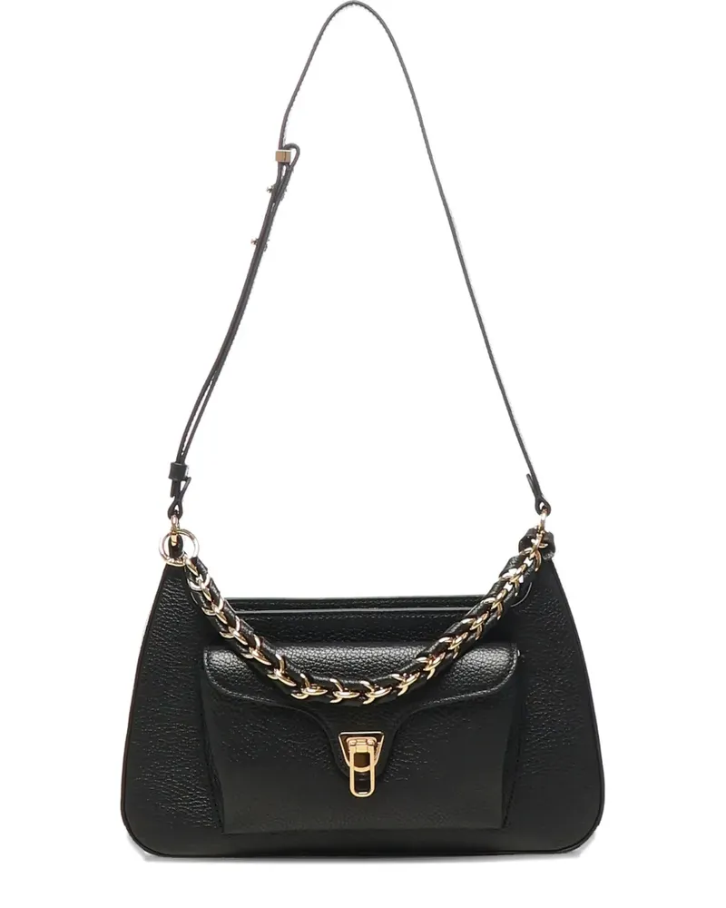 Coccinelle Beat Schultertasche mit Zierkette - Schwarz Schwarz