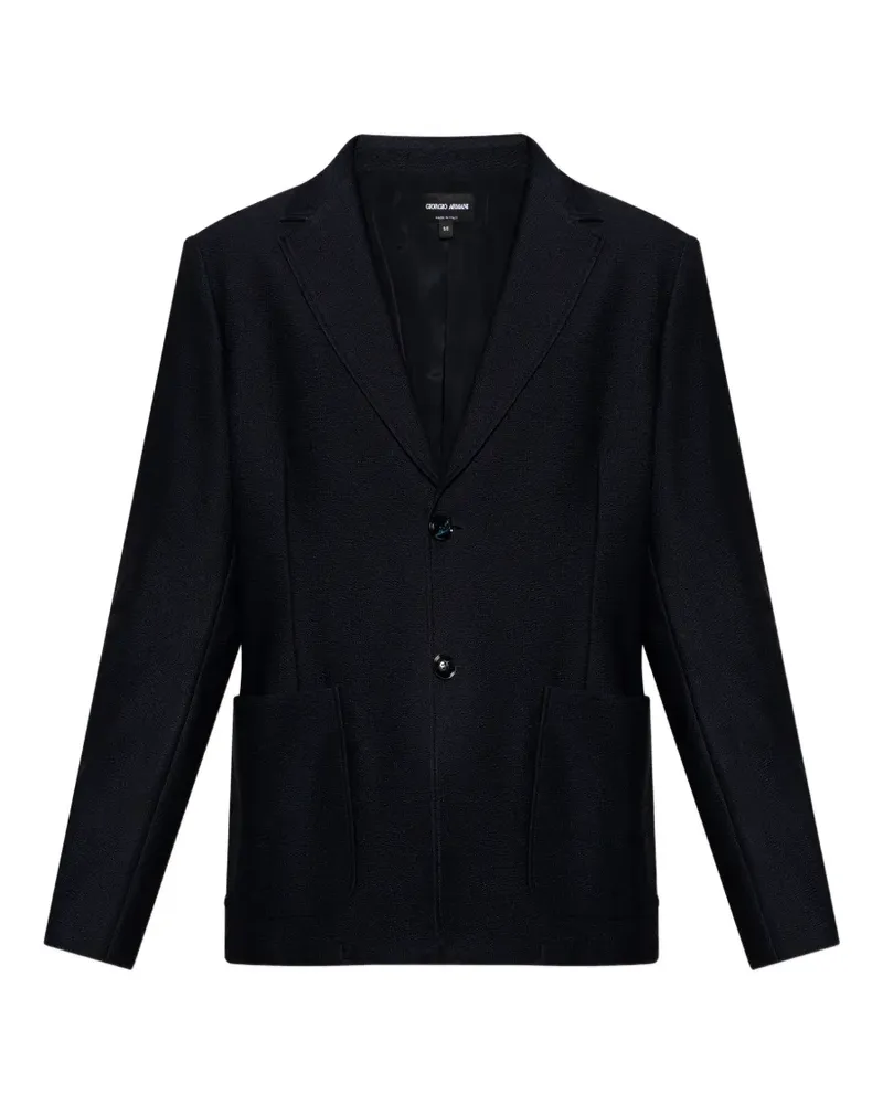 Giorgio Armani notched-lapel textured jacket - Blau Blau