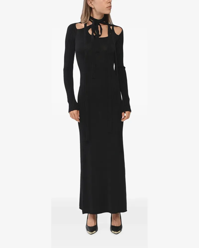 Y/PROJECT Maxikleid mit Cut-Out - Schwarz Schwarz