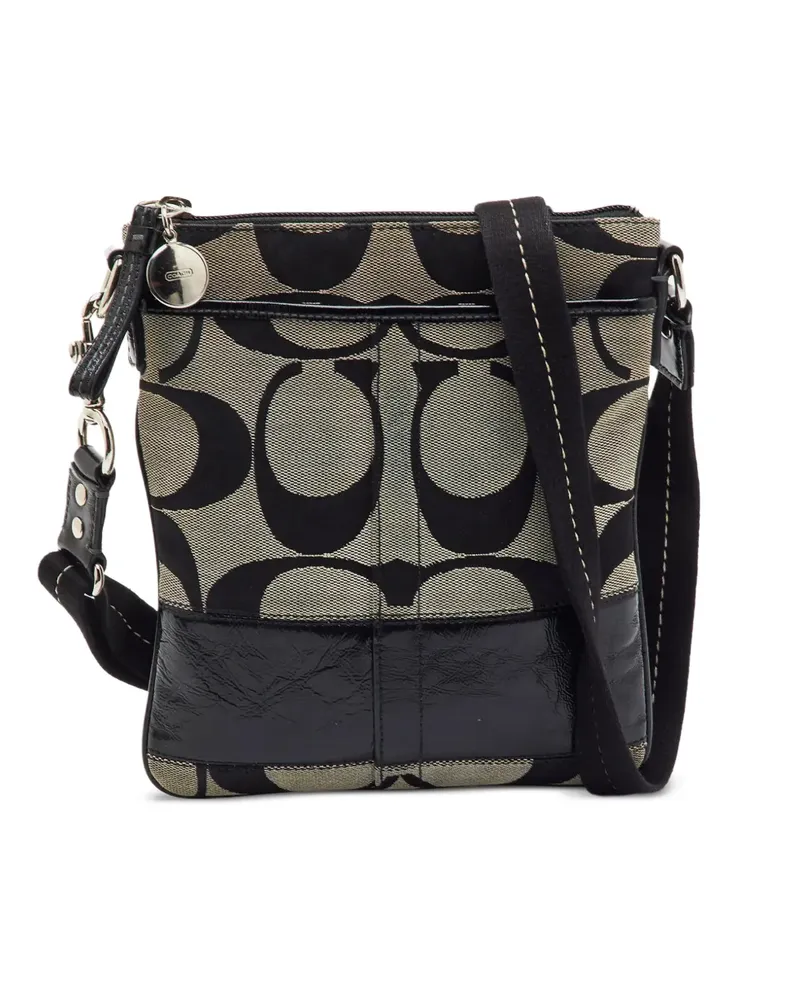 Coach medium Signature crossbody bag - Schwarz Schwarz