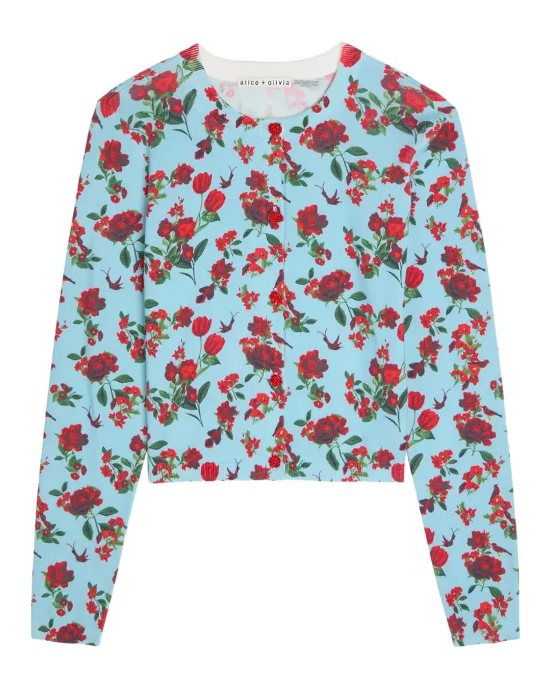 Alice + Olivia floral-print cardigan - Blau Blau