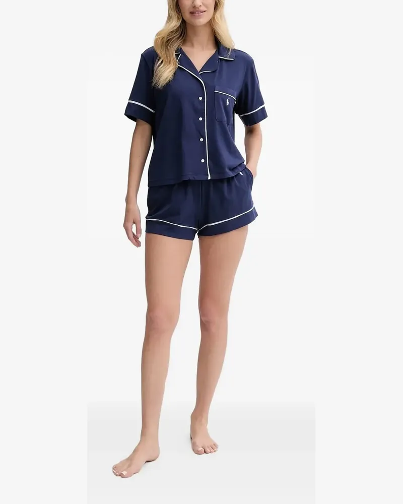 Ralph Lauren Pyjama mit Paspeln - Blau Blau