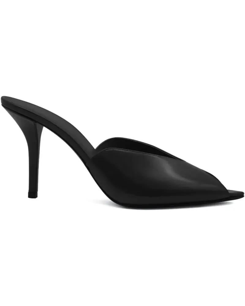 Gia Borghini Mules aus Leder 85mm - Schwarz Schwarz