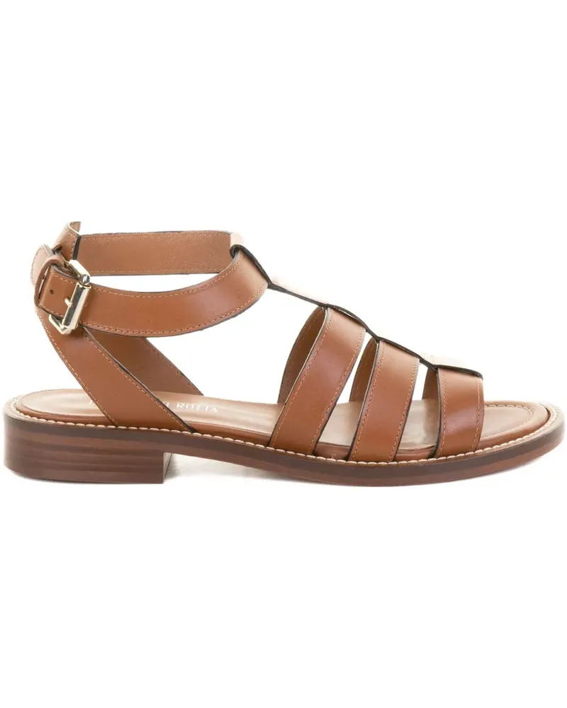 Guglielmo Rotta leather caged-design sandals - Braun Braun