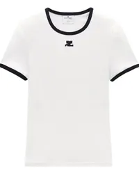 Courrèges T-Shirt mit Kontrastdetails Weiß