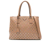 Galleria Tote Bag mit Ösenverzierung - Braun