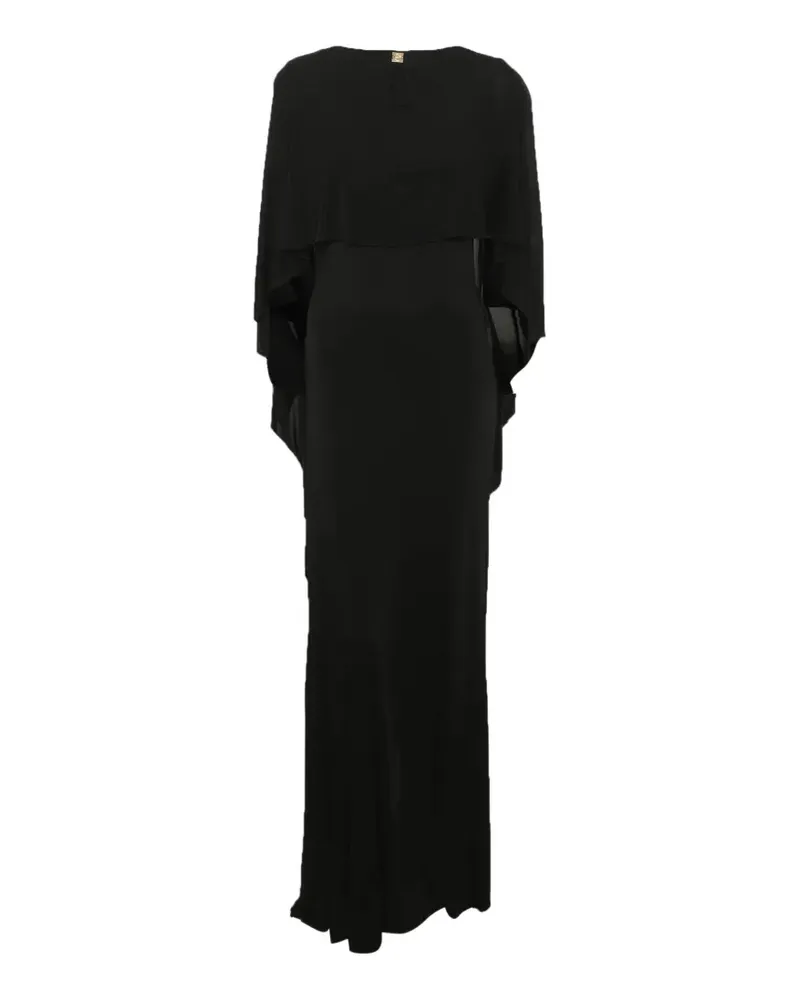 Roberto Cavalli Maxikleid mit Cape - Schwarz Schwarz