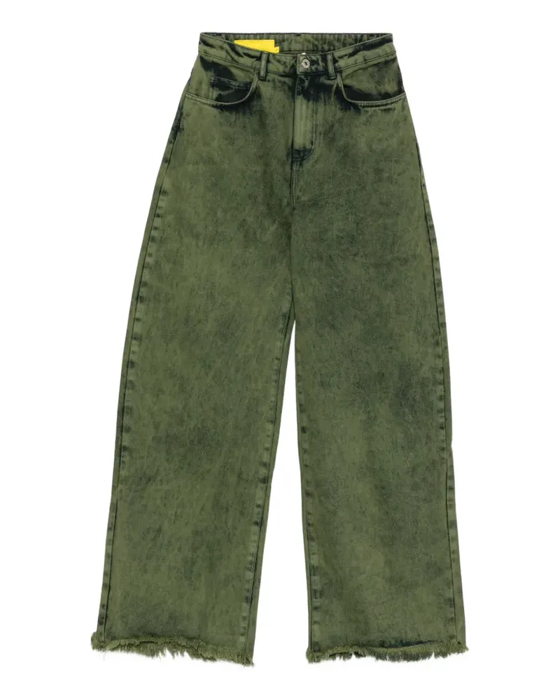 Marques ' Almeida Ausgefranste Jeans mit Khaki-Waschung - Grün Grün