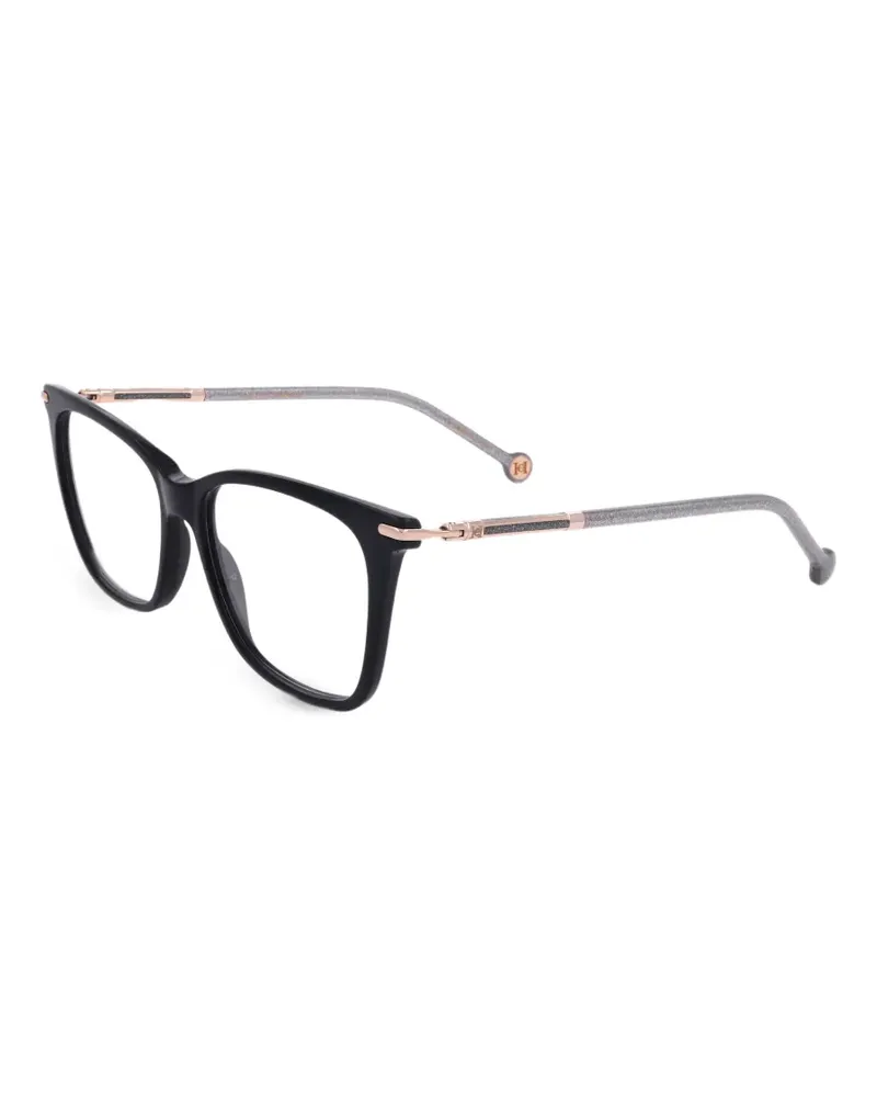 Carolina Herrera New York Eckige Sonnenbrille mit Glitter-Detail - Schwarz Schwarz