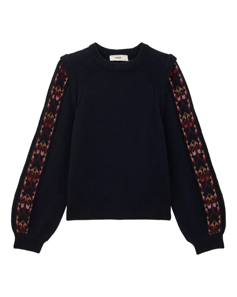 ba&sh Bestickter Elda Pullover mit Rüschenbesatz - Blau Blau