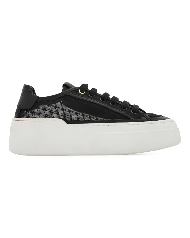 Ferragamo Sneakers mit transparentem Einsatz - Schwarz Schwarz