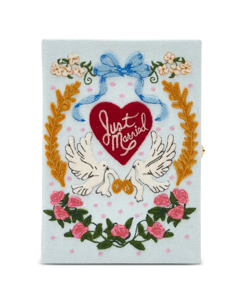 Olympia Le-Tan Clutch mit Doves-Stickerei - Blau Blau