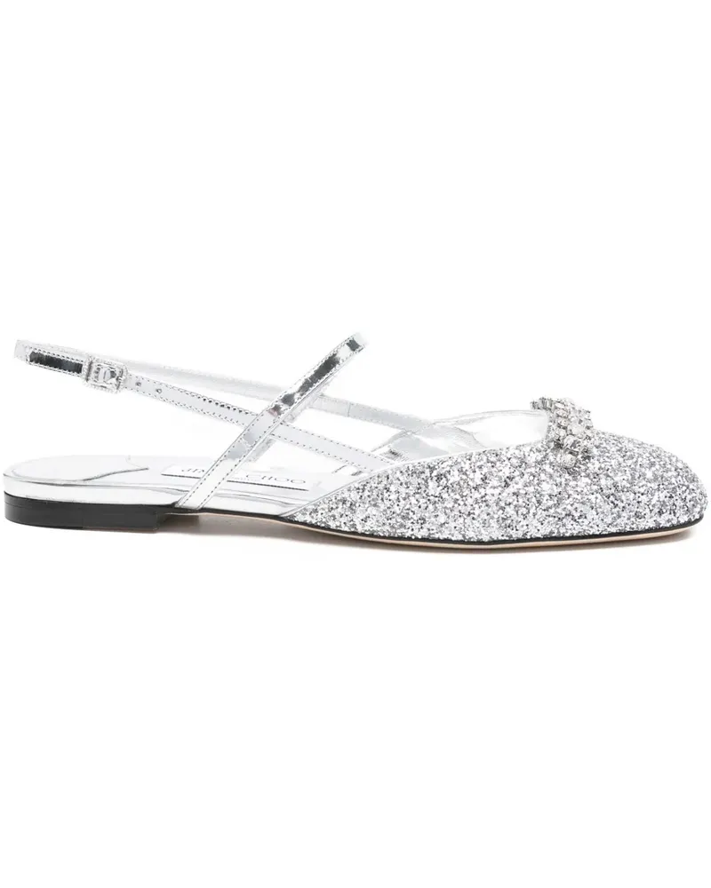 Jimmy Choo Belinda Slingback-Sandalen im Glitter-Look - Silber Silber