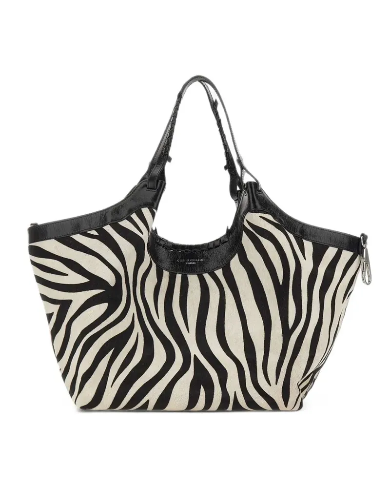 Gianni Chiarini Dua zebra-print shoulder bag - Nude Nude