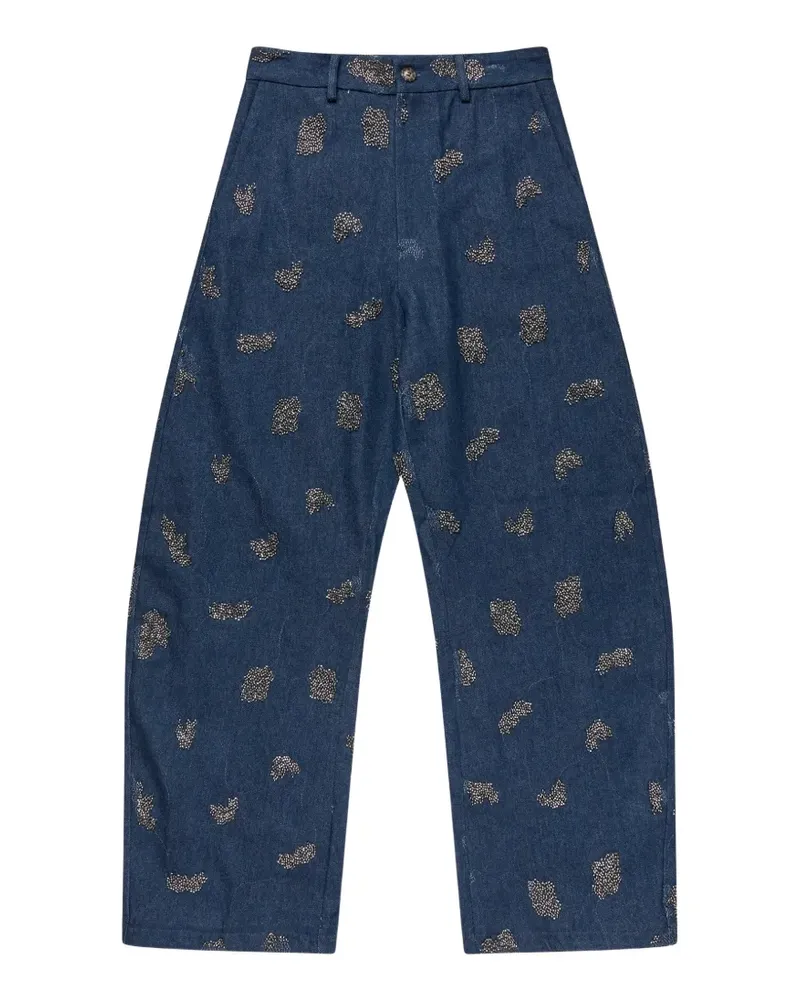 MUNTHE Vasler Jeans mit Perlen - Blau Blau
