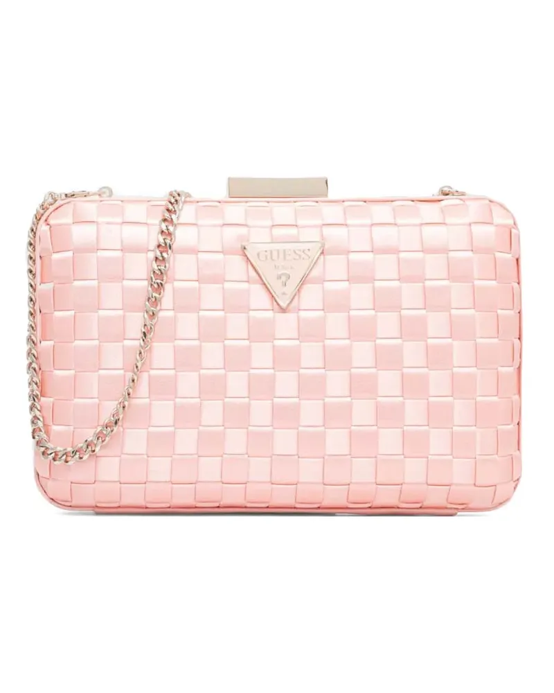 Guess Clutch mit Logo-Schild - Rosa Rosa