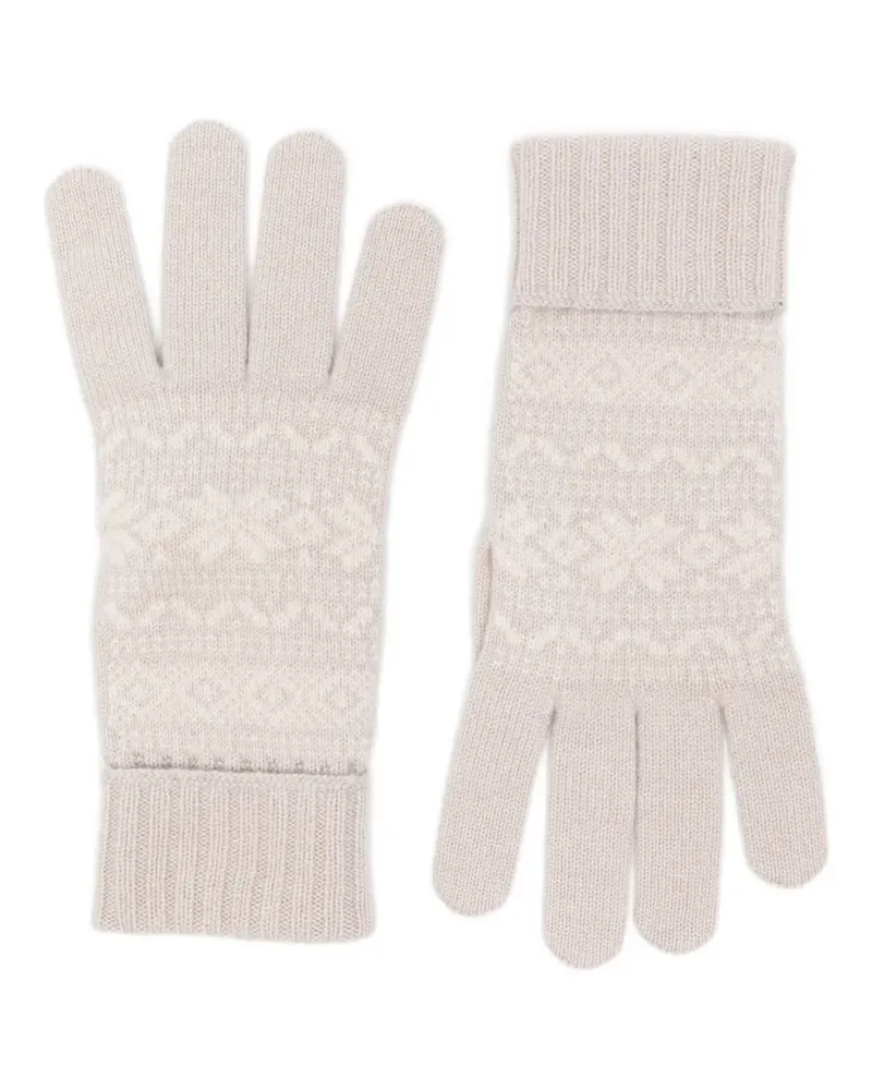 Eleventy Handschuhe mit Fair-Isle-Strickmuster - Nude Nude