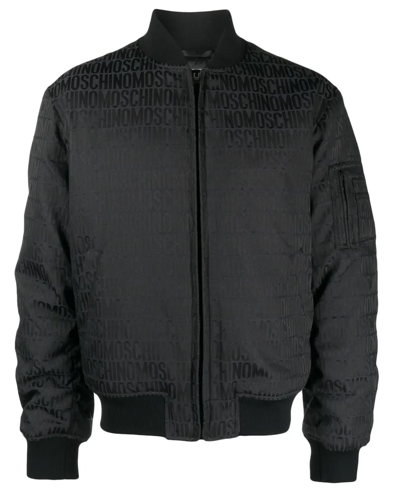 Moschino Bomberjacke mit Logo-Print - Schwarz Schwarz