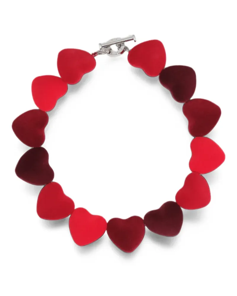 BIMBA Y LOLA Halskette mit rotem beflocktem Herz Rot