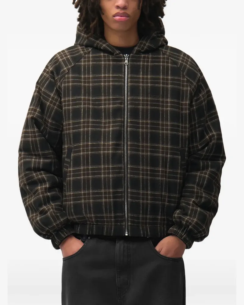 Arte Antwerp Wendbare Jacke mit Karomuster - Schwarz Schwarz