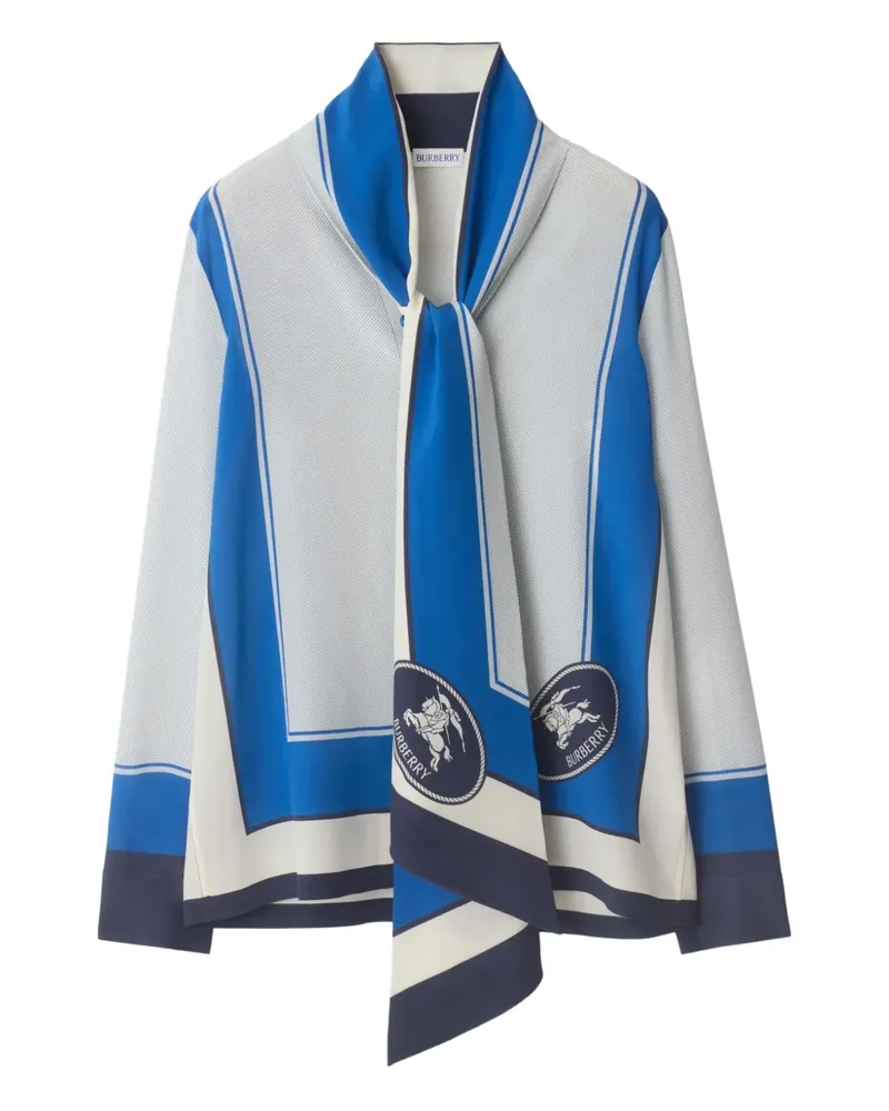 Burberry EDK Seidenhemd mit Stempel - Weiß Weiß