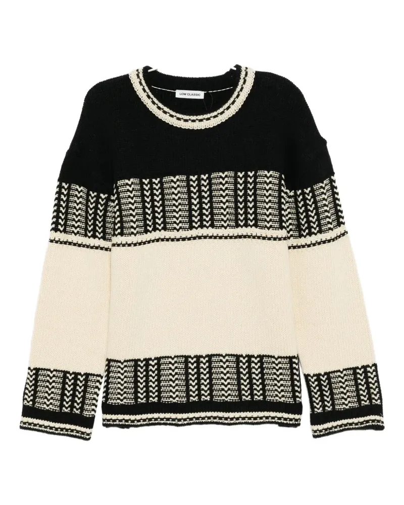 LOW CLASSIC jacquard knit sweater - Schwarz Schwarz