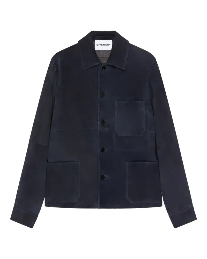 Givenchy Couture Seam Hemdjacke aus Wildleder - Blau Blau