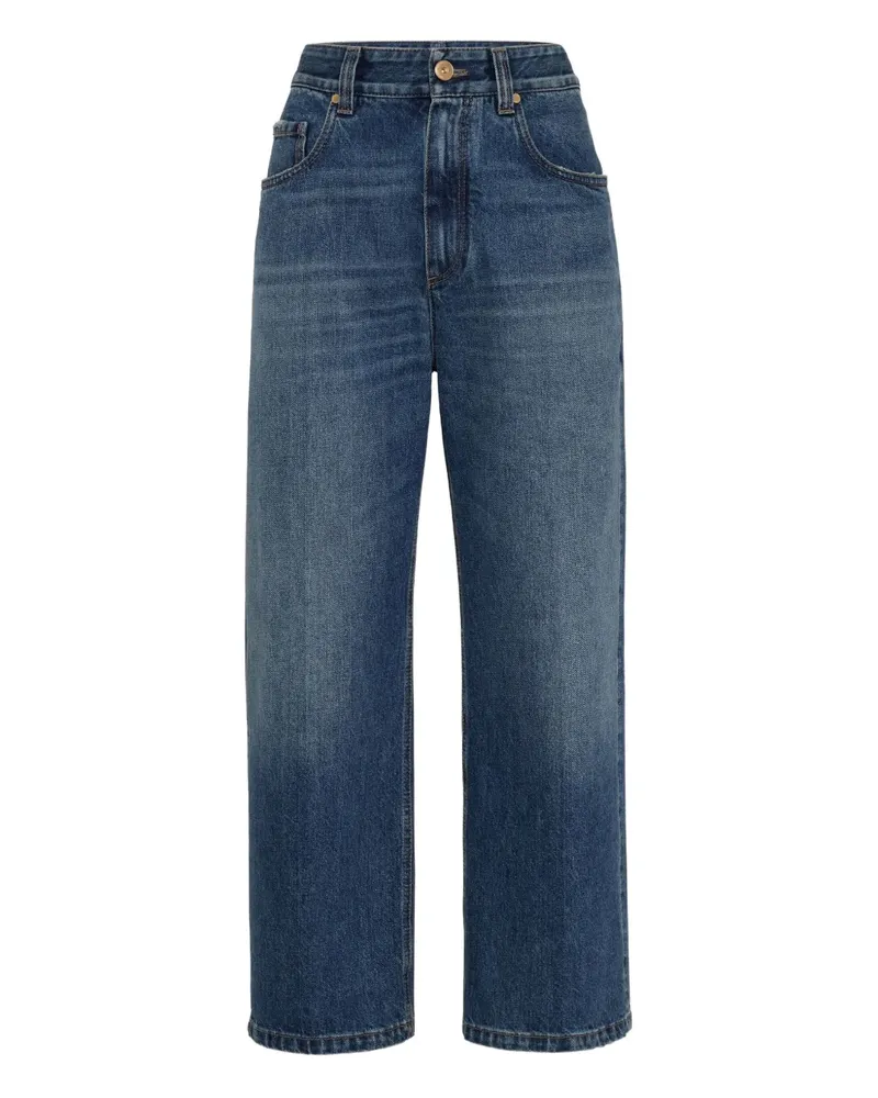 Brunello Cucinelli Klassische Cropped-Jeans - Blau Blau