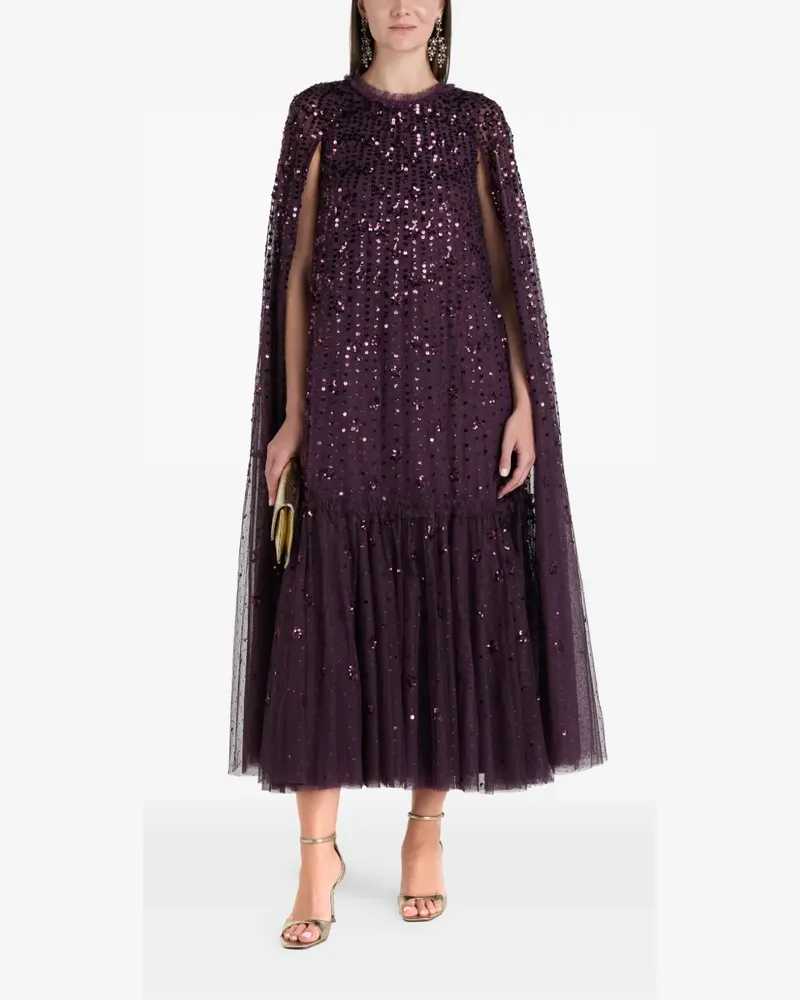 Needle & Thread Falling Stars Cape-Maxikleid mit Pailletten - Violett Violett