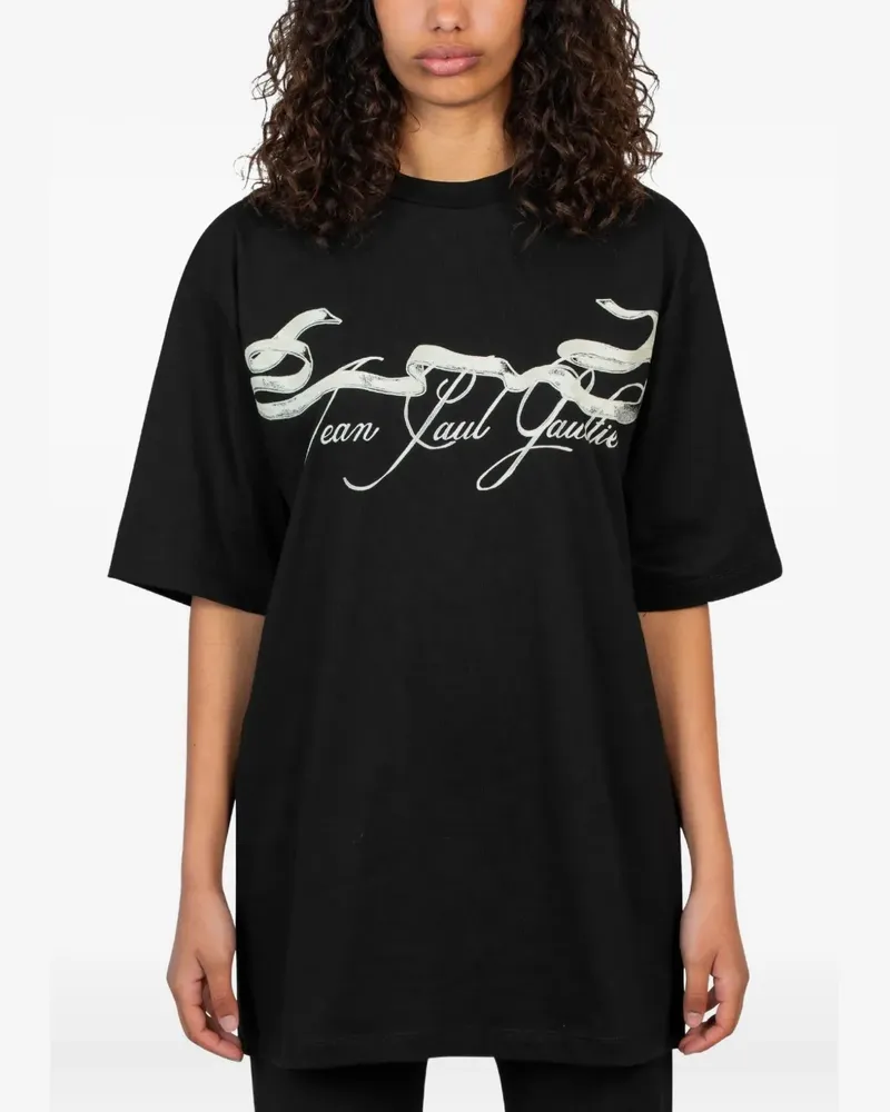 C.P. Company T-Shirt mit Schleifen-Print - Schwarz Schwarz
