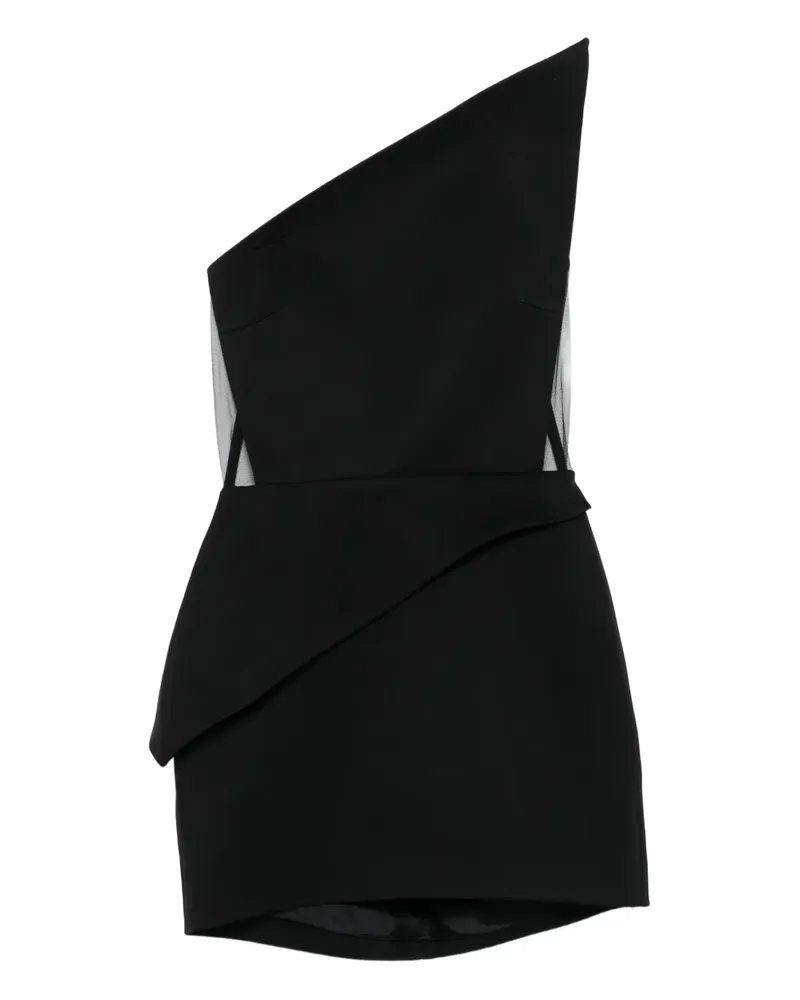 David Koma Asymmetrisches Minikleid - Schwarz Schwarz