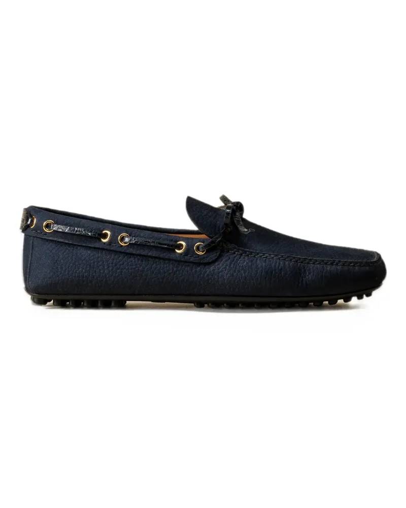 Car Shoe crocodile-print nubuck loafers - Blau Blau