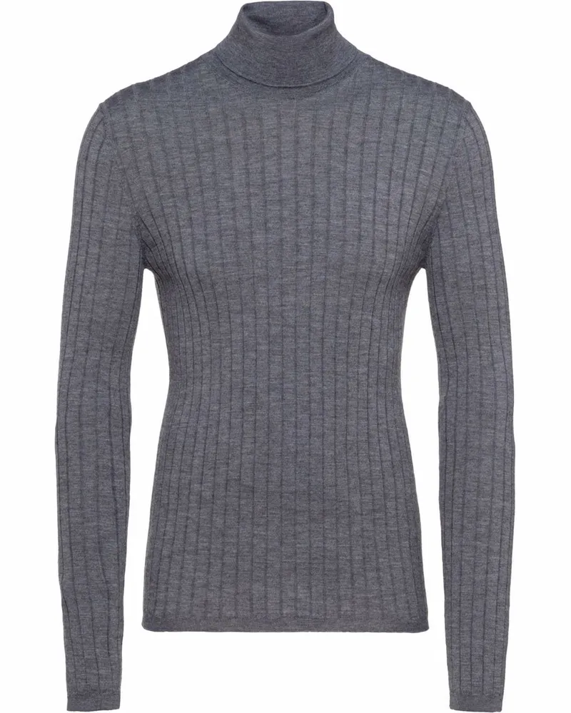 Prada Gerippter Rollkragenpullover - Grau Grau