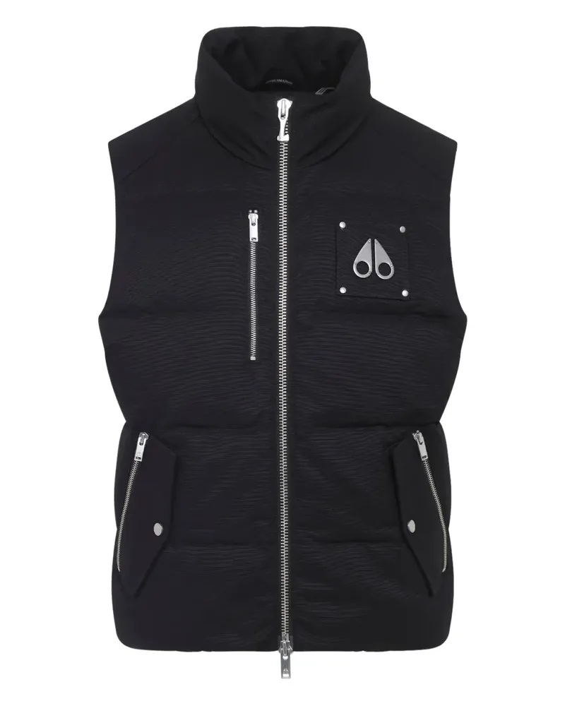 Moose Knuckles Gesteppte Weste mit Logo-Schild - Schwarz Schwarz