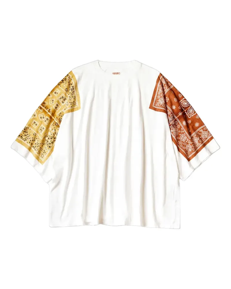 KAPITAL T-Shirt mit Bandana-Print - Weiß Weiß