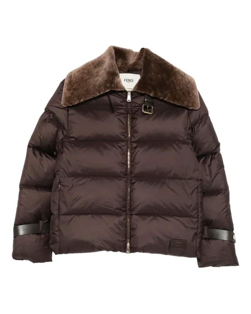 Fendi Jacke mit Shearling-Kragen - Braun Braun