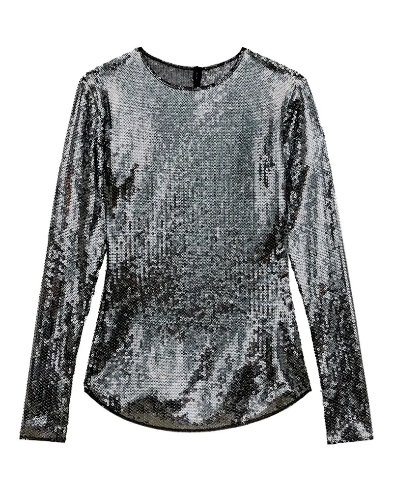 Isabel Marant Hilda Langarmshirt mit Pailletten - Schwarz Schwarz
